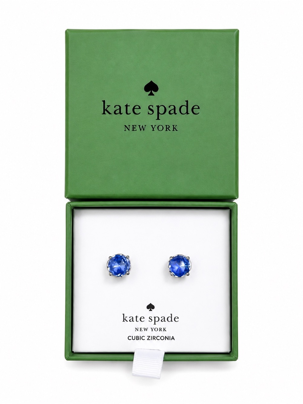 Kate Spade New York Blue Cubic Zirconia Round Stud Earrings NWT